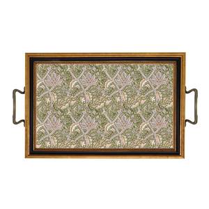 Elegante bandeja de servir aperitivos de madera de acacia artesanal con un toque tradicional, producto decorativo con un toque artístico de Universal Overseas. - Product Image 1