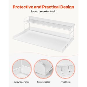 2-Tier Wooden <b>Ladder</b> <b>Shelves</b> 54\" X 27\" for Washer Dryer Countertop Anti-Slip Water-Resistant <b>Shelves</b> Countertop Accessory - Product Image 6