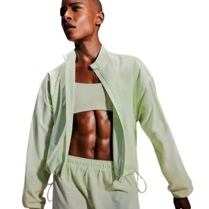 Lime Green <b>Women's</b> Polyester Windbreaker <b>Jacket</b> Custom Logo Letter Print Full Zip High Neck <b>Lightweight</b> Outdoor Streetwear OEM - Product Image 6