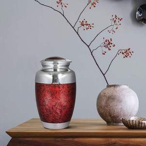Red Jar Pet Cremation <b>Urn</b> Stainless Steel Airtight Memorial Keepsake for Dogs - Product Image 5