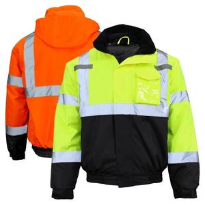 Chaqueta de Seguridad Reflectante de Alta Visibilidad Personalizada al por Mayor, Unisex, Certificada por ANSI, de Poliéster, para Trabajo de Construcción y Carreteras, Tallas Disponibles - Product Image 1