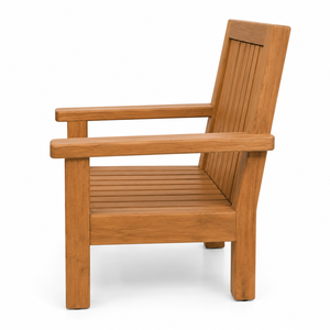 Fauteuil de jardin contemporain en teck massif, robuste, pour hôtel, villa, salon et parc - Product Image 1