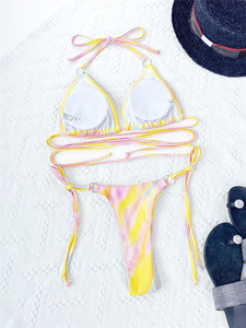 New Arrival Best Quality Women's Halter Neck <b>Bikini</b> <b>Set</b> Floral Leopard Plaid Pattern V-<b>Strings</b> Mixed Two Piece Front Quick Dry - Product Image 5
