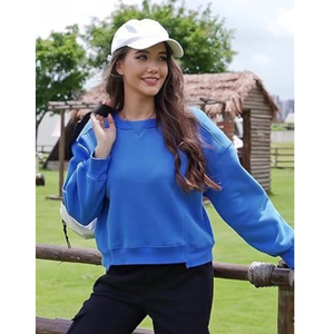 Sudadera Personalizada de Felpa Francesa con Logotipo OEM ODM, Cuello Redondo, Tejido de Punto Acanalado, 290 Gsm, con Cordón, Diseño Gráfico, Talla Grande para Mujer - Product Image 1