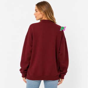 Sudadera de cuello alto Georgia para mujer, negra, con mapa del estado bordado, corte oversize, para otoño - Product Image 3