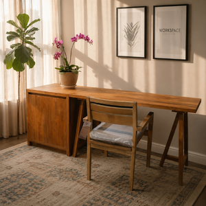 Escritorio de Estudio u Oficina de Diseño Moderno en Madera de Teca, Resistente y Duradero, Apto para la Sala de Estar, Ecológico, Colores Personalizables, Gran Venta - Product Image 4