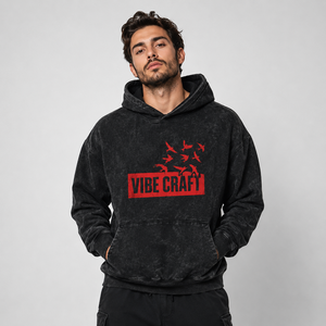 Sudadera con Capucha para Hombre, Estilo Desgastado con Lavado Ácido, Corte Holgado, Algodón, Estilo Urbano Vintage, Logotipo Personalizado, Venta al Por Mayor - Product Image 1