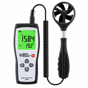 Termómetro de Velocidad del Viento Portátil con Pantalla LCD |   Anemómetro Digital para Medir la Velocidad del Aire, la Temperatura y Monitoreo Ambiental - Product Image 1