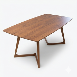 Modern Mid Century <b>Solid</b> Teak <b>Wood</b> Dining <b>Table</b> for Minimalist Dining Room Furniture Home Decor and Hotel Interior Eco Friendly - Product Image 2
