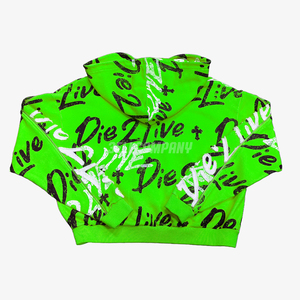 เสื้อสเวตเชิ้ตสีเขียวพิมพ์ลายแบบซิปสำหรับผู้ชายและกางเกงจ็อกเกอร์ ชุดสตรีทแวร์ - Product Image 2