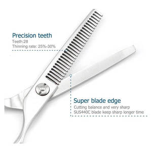Professional <b>Hair</b> <b>Cutting</b> <b>Scissors</b> Flat DIY Industrial Grade Beauty Stainless Steel Thinning <b>Scissors</b> with Serrated Edge - Product Image 4
