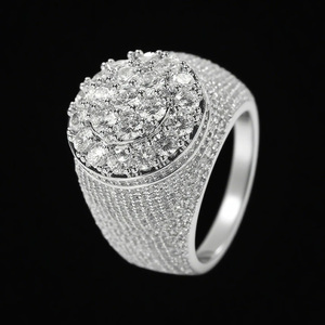Anillo de Flores Personalizado Estilo Hip Hop, Chapado en Rodio, Plata de Ley 925, Anillo de Boda para Él y Ella, Joyería para Fiestas - Product Image 3