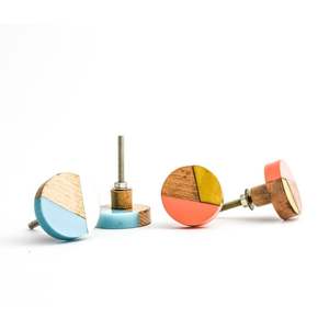 Poignées de porte en bois et résine, artisanales et artistiques, pour armoires de cuisine, placards, tiroirs, meubles, décoration haut de gamme - Product Image 6