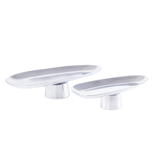 ชุดถาดวางเค้กสแตนเลสทรงรี 2 ชิ้น พร้อมชั้นวางโชว์ - Product Image 1
