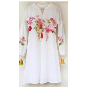 Conjunto de Bata y Camisón de Algodón 100% Natural, Ecológico, con Cuello en V y Largo hasta el Tobillo, Diseño Elegante y Atemporal de Alta Calidad - Product Image 3