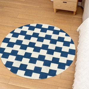 Alfombra de dormitorio con pila de lazo de lana lavable, acento suave para sala de estar, alfombra antideslizante para suelo de entrada - Product Image 6