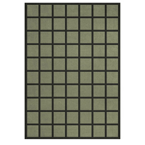 Tapis géométrique en laine tufté à la main, design moderne, motif quadrillé, sur mesure, fabrication en usine - Product Image 1