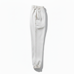 Jogging en toile blanche délavée à l'acide pour hommes. Fabriqués en toile de coton 100% premium, ces pantalons amples et légers offrent une touche unique. - Product Image 3