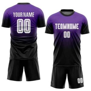 Ensemble de maillots de football personnalisés par sublimation pour hommes, tenue d'entraînement pour équipe, dégradé violet, respirant, séchage rapide, kit de vêtements de sport - Product Image 1
