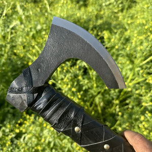 Hacha de Acero al Carbono Burraq Personalizada de 19.5 Pulgadas, Cabeza de Tomahawk, Mango de Madera de Palisandro, Funda de Cuero, para Acampar, Bricolaje, Actividades al Aire Libre, Regalo para Papá - Product Image 5