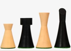 Piezas de ajedrez Staunton minimalistas premium de 3.4 cm de altura, en madera de haya ebonizada, al mejor precio. - Product Image 5