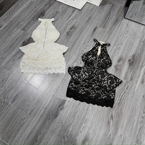 Women's Two-Piece <b>Set</b> skirt sexy Lace Sleeveless Full-Length Solid Casual Skinny Fit Washable Eco-Friendly Stealth Decoration - Product Image 6