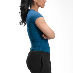 T-shirt de sport décontracté pour femme, coupe courte, extensible dans quatre directions, respirant, écologique, idéal pour l'été - Product Image 3