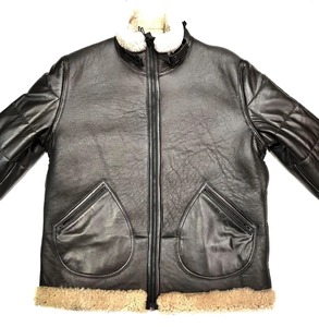 Premium <b>Men's</b> Leather <b>Shearling</b> <b>Jacket</b> Genuine Sheepskin Fur Winter Aviator Coat Warm Biker Outerwear Elegant Classic Fit - Product Image 4