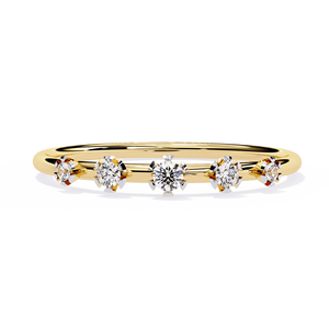 แหวนเพชรทรงกลมแบบคลาสสิกเรียบง่ายสำหรับผู้หญิง ทองคำแท้ 14k สามารถสวมซ้อนกันได้ เหมาะสำหรับเป็นของขวัญ งานหมั้น วันครบรอบแต่งงาน - Product Image 1