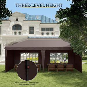 Tenda a baldacchino pop-up in tessuto Oxford 20x10 piedi con 4 pareti laterali rimovibili, per matrimoni, eventi, patio, giardino, con borsa per il trasporto - Product Image 5
