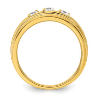 ZAWO HOUSE Bague de mariage pour homme en or jaune avec trois pierres en diamant cultivé en laboratoire