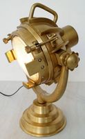 Lampe de table industrielle nautique en laiton antique sculptée à la main, projecteur marin réglable, personnalisable pour la maison et le bureau