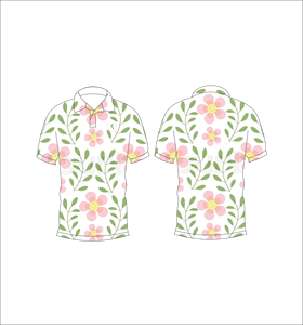 Chemise de golf pour homme personnalisée à imprimé floral style hawaïen, manches courtes, décontractée, respirante, légère, en tissu tricoté, pour l'été - Product Image 3