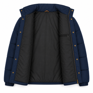 Chaqueta Acolchada de Invierno para Hombre, Diseño de Bloques de Color, Estilo Urbano, Colores y Posiciones del Logotipo Personalizables - Product Image 5