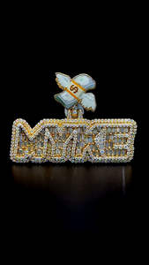 Bijoux Hip Hop personnalisés pendentif pour homme en argent sterling 925 massif taille baguette pendentif lettre glacé caution en dollar personnalisé - Product Image 3