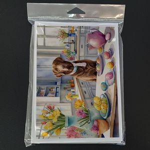 Whimsical Chesapeake Bay Retriever <b>Easter</b> Decor 8 <b>Pack</b> A7 Size 5x7 Blank Greeting <b>Cards</b> with Envelopes for Note Writing - Product Image 3