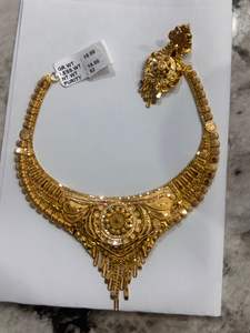 Collar de Oro Sólido de 22K para Novia, Diseño Tradicional Indio de Filigrana, Hecho a Mano, Regalo de Boda, Joyería para Mujer - Product Image 3