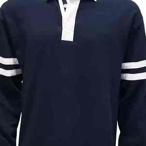 Camiseta de rugby gruesa y resistente 100% algodón, logotipo personalizado, camisetas de rugby clásicas de manga larga, ropa de equipo de alta calidad, camiseta de rugby profesional - Product Image 5