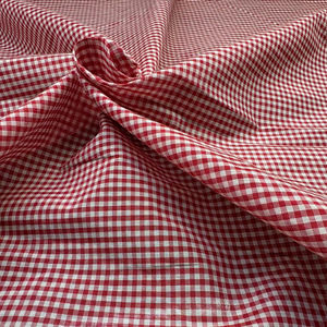 Cotton Silk <b>Checks</b> Fabric Silk Blend - Product Image 1