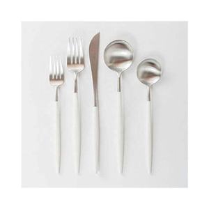 Couverts polis en miroir argenté à manche martelé ensemble de mariage argenterie conception de simplicité ensemble de couverts en acier inoxydable - Product Image 4