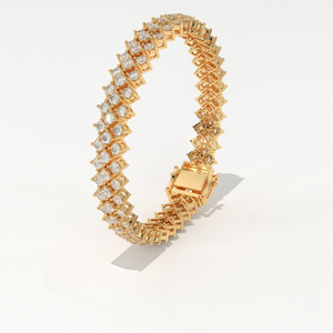 Bracelet ethnique Aarinya de luxe plaqué or 9 carats avec diamants certifiés IGI, diamants de laboratoire taille brillant rond, pour femme, usage quotidien - Product Image 1