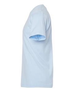 เสื้อยืดคอกลมแขนสั้นผู้ชาย สีพื้น ผ้าฝ้าย ทรงปกติ สไตล์ลำลอง ผ้าเจอร์ซีย์ถัก สีน้ำเงิน - Product Image 3