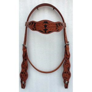 Cabezada de Cuero Genuino Personalizable Hecha en India, Brida de Cuero Estilo Western Kanpur - Product Image 1