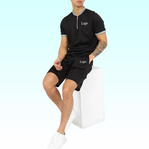 ชุดเซ็ตแทรคสูทผู้ชายไซส์ใหญ่พิเศษสำหรับฤดูร้อน 2 ชิ้น เสื้อยืดผ้าฝ้าย 100% และกางเกงขาสั้นผ้าตาข่าย ชุดเซ็ตผ้าตาข่ายพิมพ์ลายแบบซับลิเมชั่น - Product Image 1