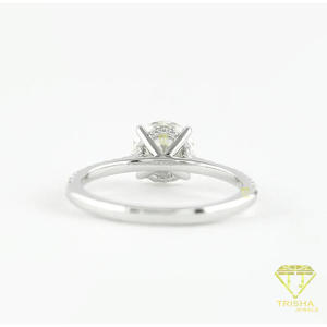 925 <b>Sterling</b> <b>Silver</b> Moissanite Diamond Round Center <b>Ring</b> With Brilliant Stone <b>Band</b> Elegant Luxury Engagement Jewelry - Product Image 3