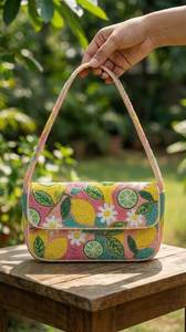 Handmade Mediterranean Leopard Pattern Beaded <b>Sequined</b> Tassel Zipper Closure Removable Strap Shoulder Bag - Product Image 3