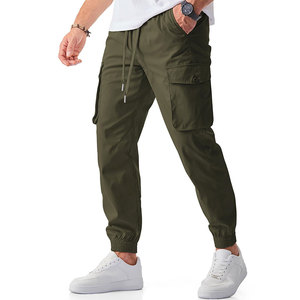 High Streetwear Men's Cargo Pants High Elasticity Waistband Skin Friendly Polyester Cotton Material Cargo Pants - Product Image 1