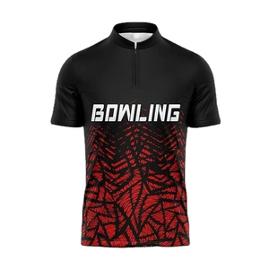 Wholesale Factory Sublimation <b>Bowling</b> Jersey Cheap Team <b>Bowling</b> <b>Shirts</b> <b>Bowling</b> Jersey for <b>Men</b> With Zipper Collar - Product Image 3
