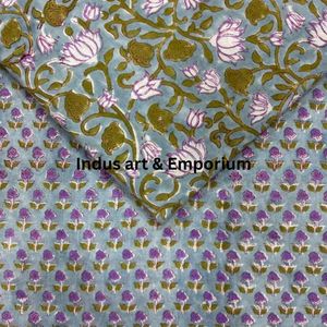 Block Print Cotton Cambric 60X60 Running Fabric Traditional Jaipuri Print Cotton Fabric - Product Image 2