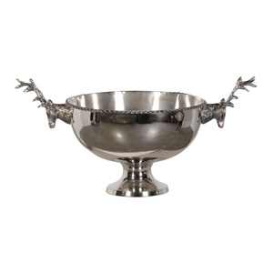 Decorative Christmas Bowl Pedestal Style Reindeer <b>Head</b> <b>Stag</b> Design Champagne Cooler Ice Bowl Table Accessories Centerpiece Bowls - Product Image 1